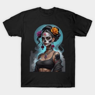 Catrina Dia De Los Muertos Chola T-Shirt